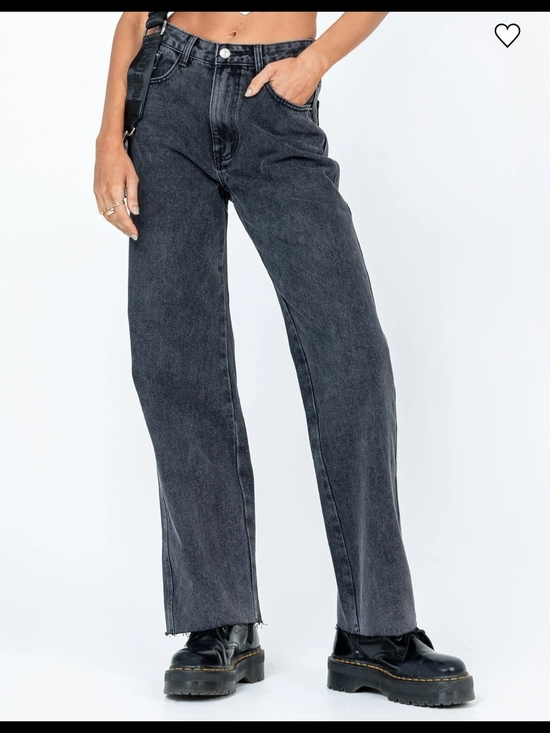 Princess Polly Denim - Princess Polly Arlington Washed Black Straight Leg Jeans